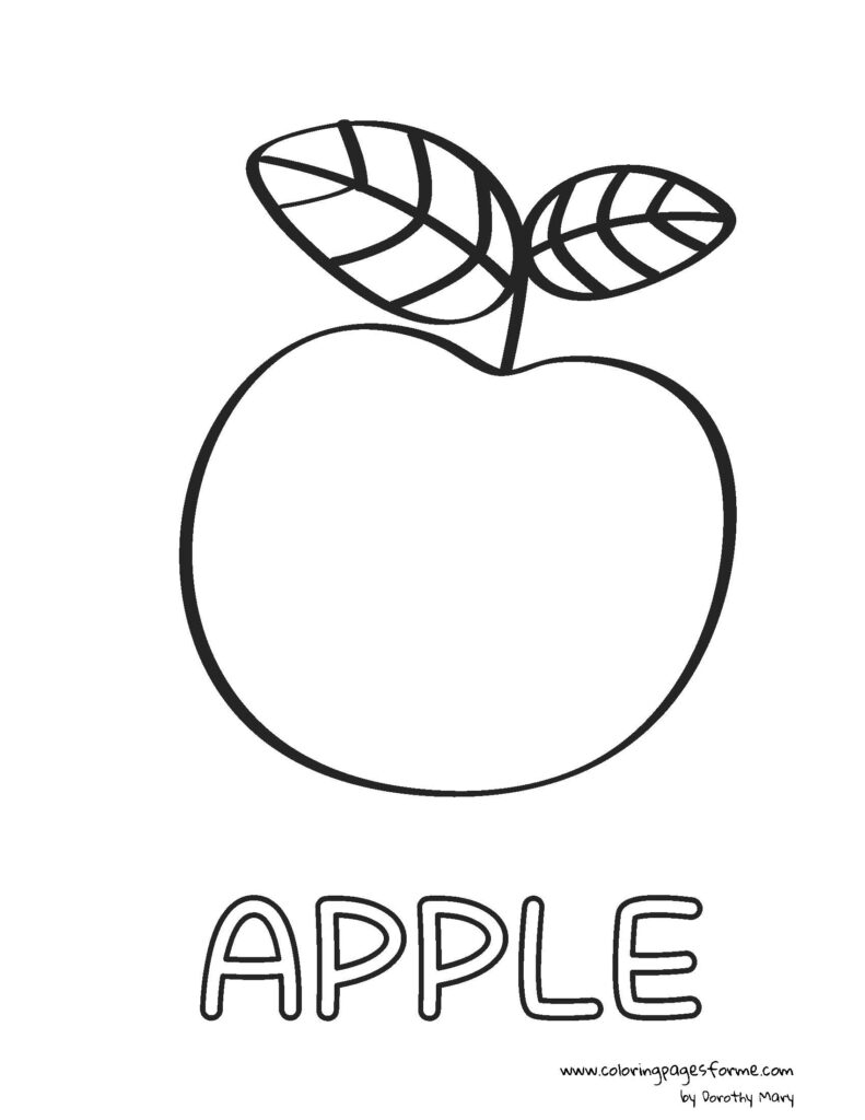 apple coloring page activity