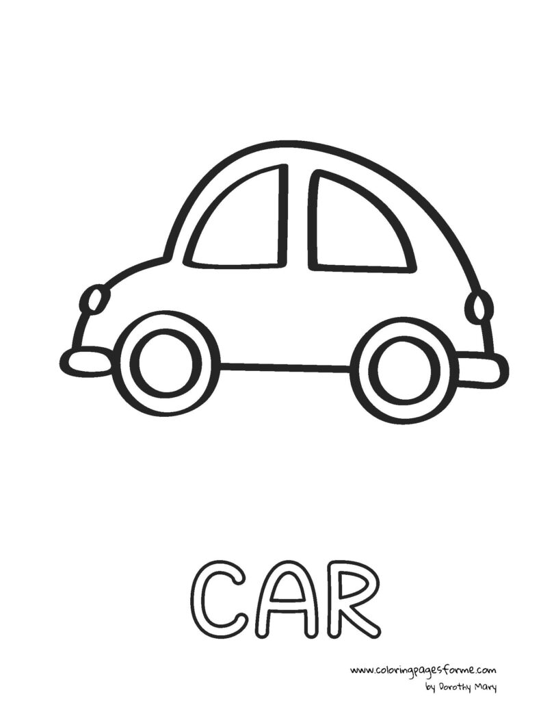 car coloring page activity