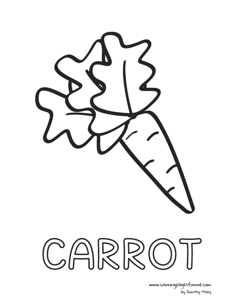 carrot coloring page activity