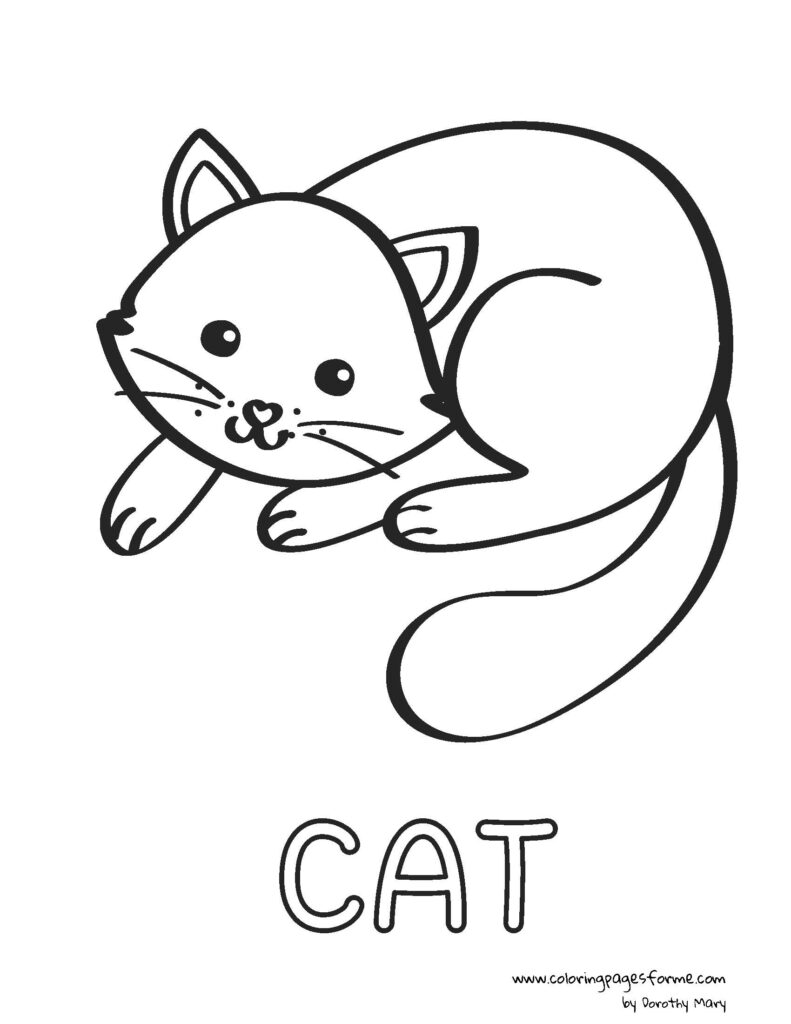 cat coloring page activity