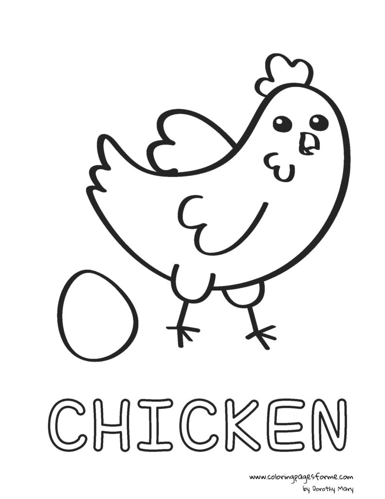 chicken coloring page activity