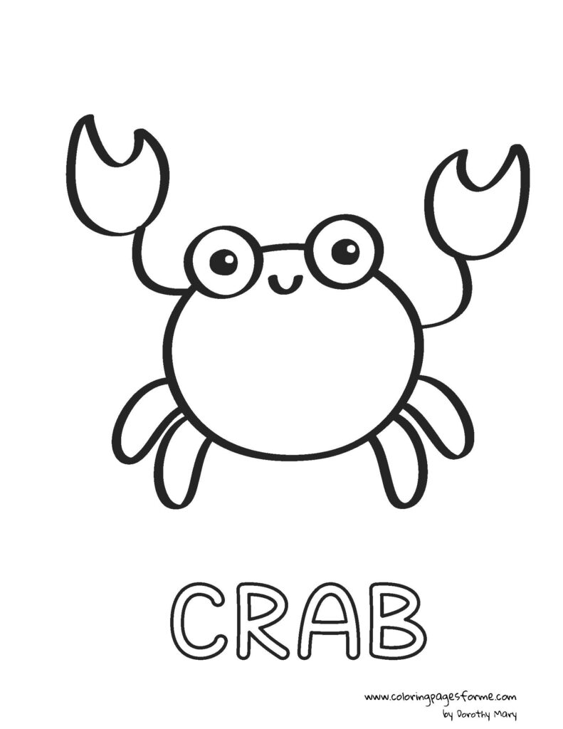 crab coloring page activity