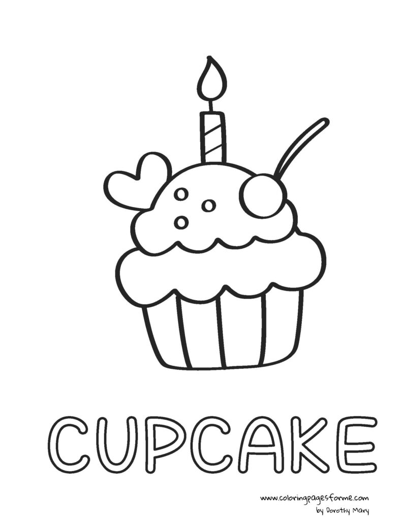 cupcake coloring page activity