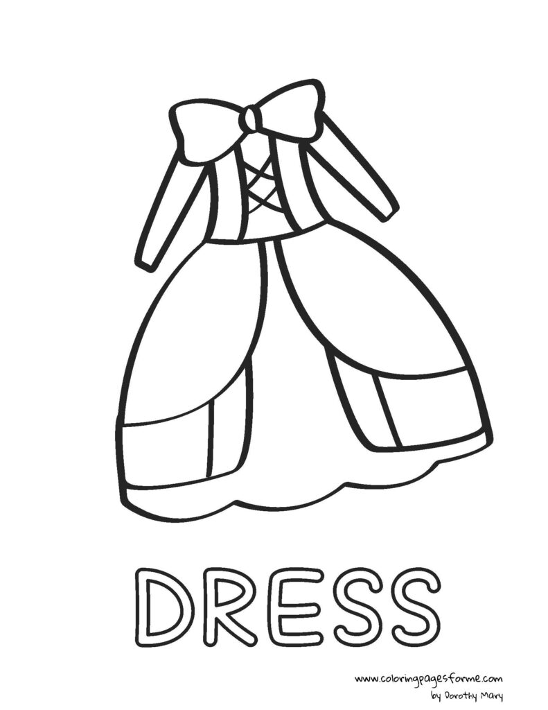 dress coloring page activity