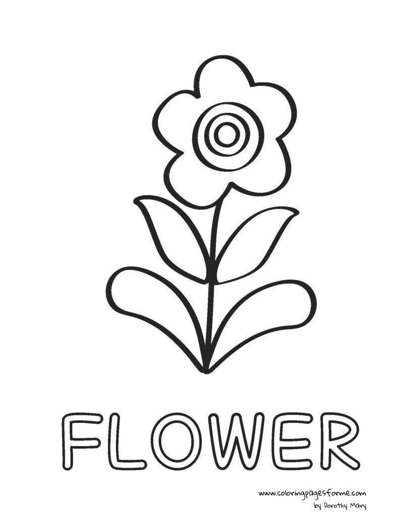 flower coloring page activity