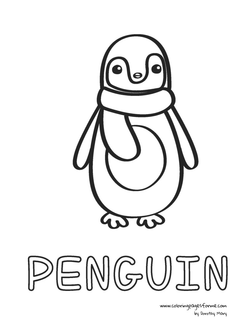 penguin coloring page activity