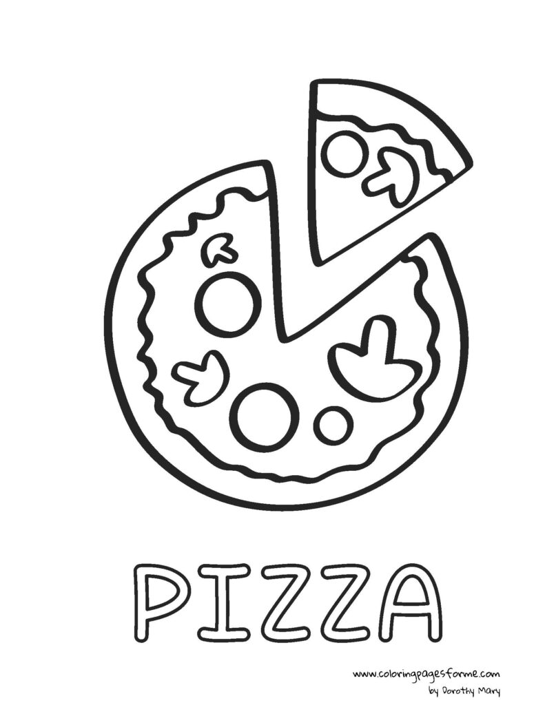 pizza coloring page activity