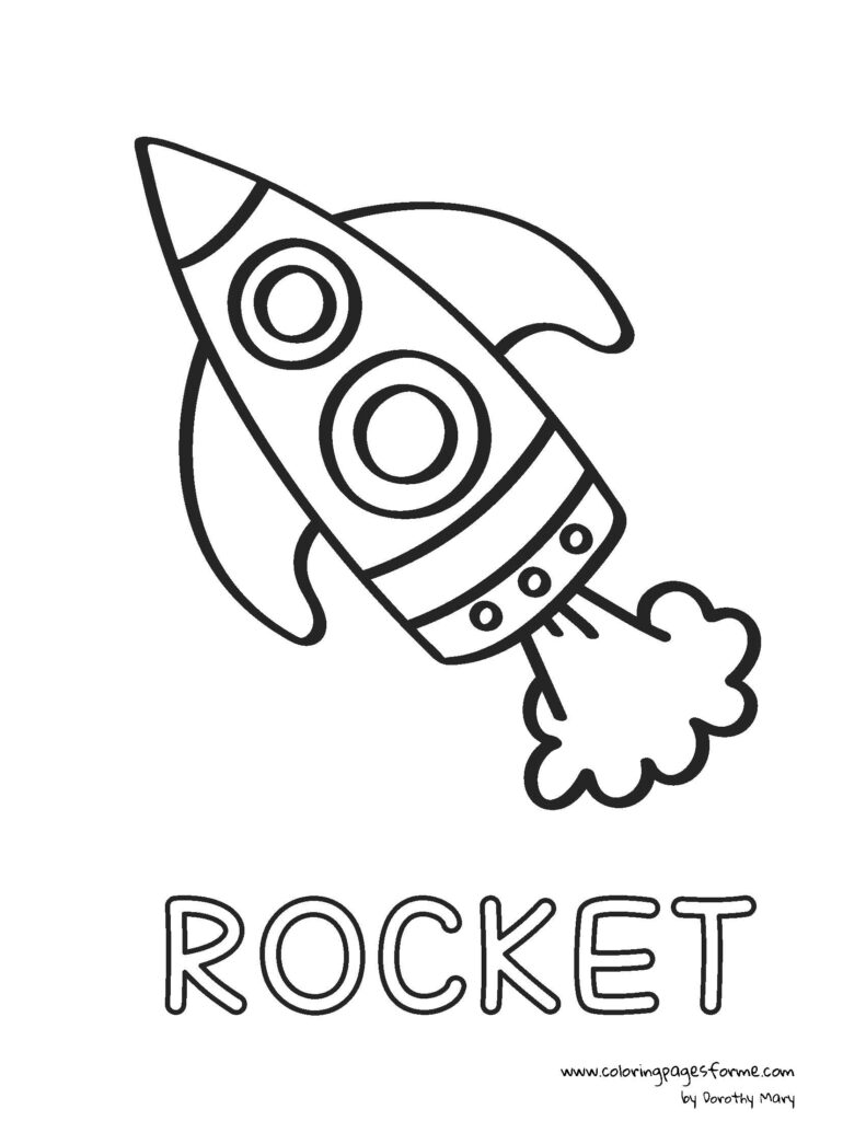 rocket coloring page activity