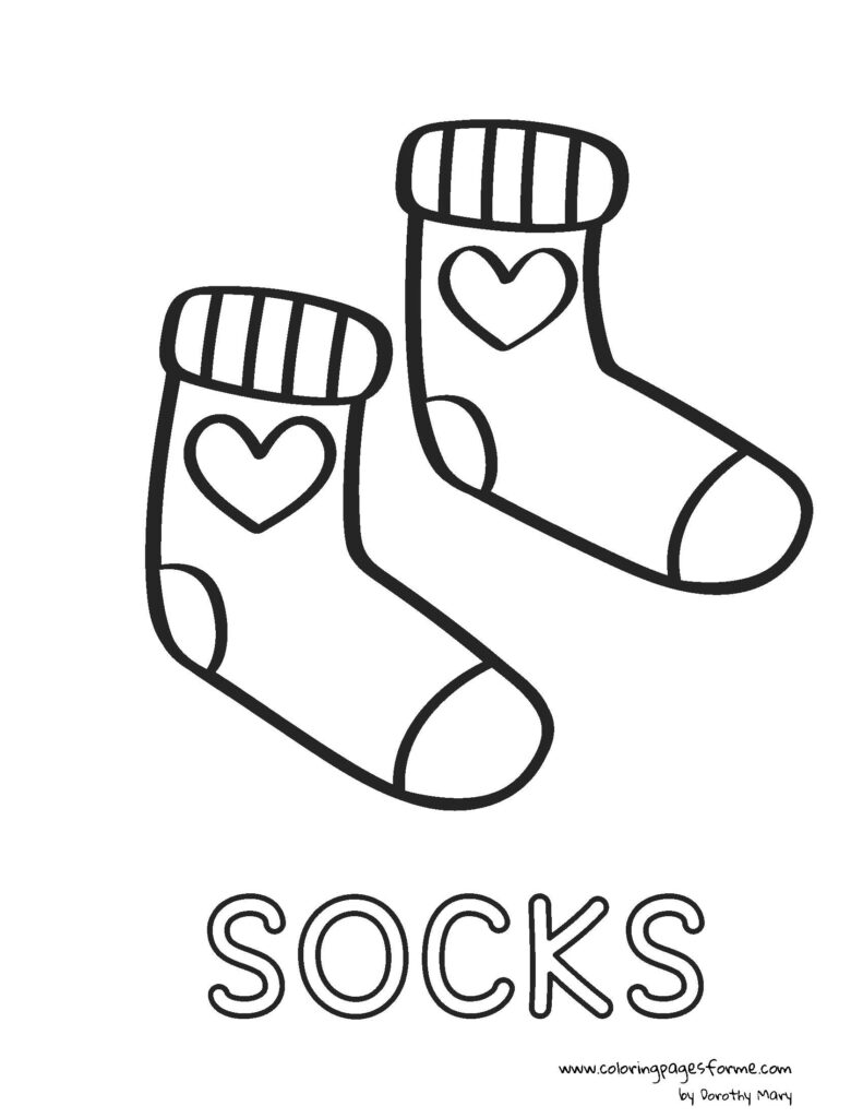 socks coloring page activity