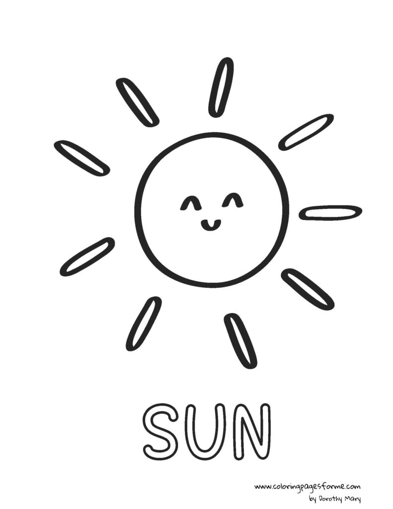 Sun coloring page activity