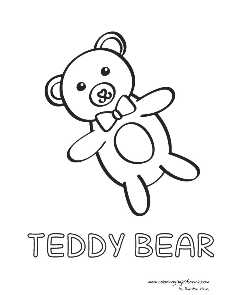 teddy bear coloring page activity