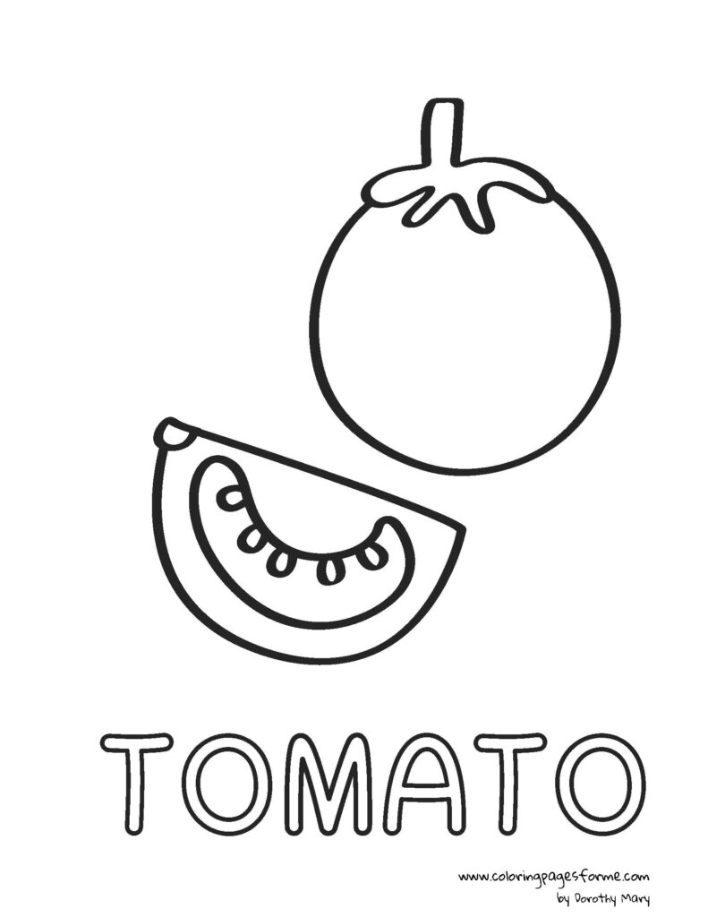 tomato coloring page activity