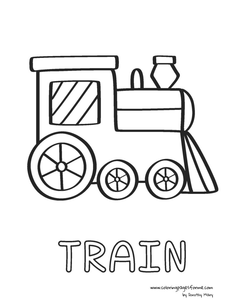 train coloring page activity