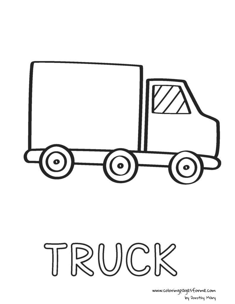 truck coloring page activity