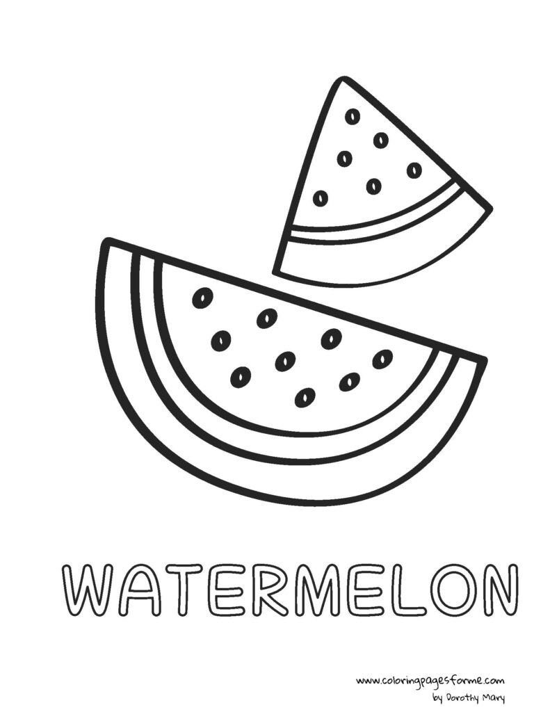 watermelon coloring page activity