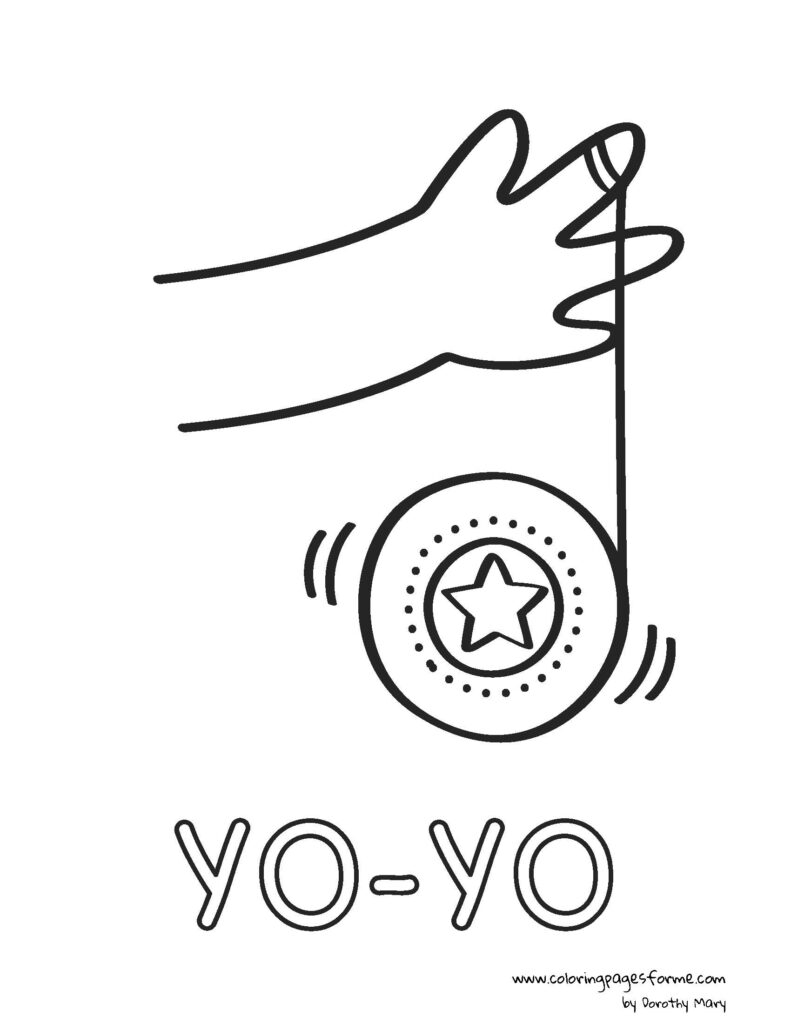 yo yo coloring page activity