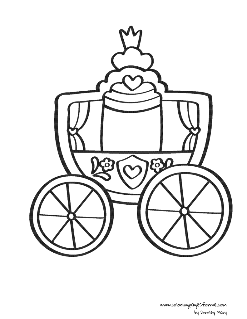 princess carriage coloring page