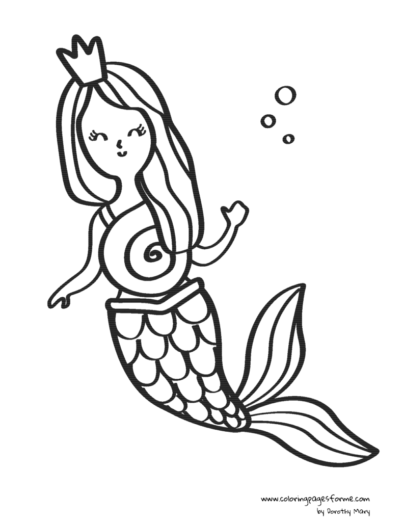 princess mermaid coloring page