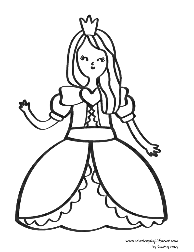 lovely princess coloring page