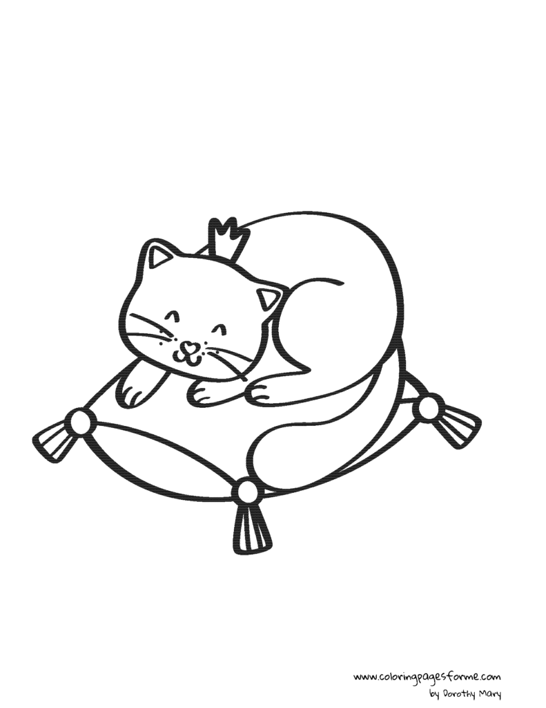 princess cat coloring page