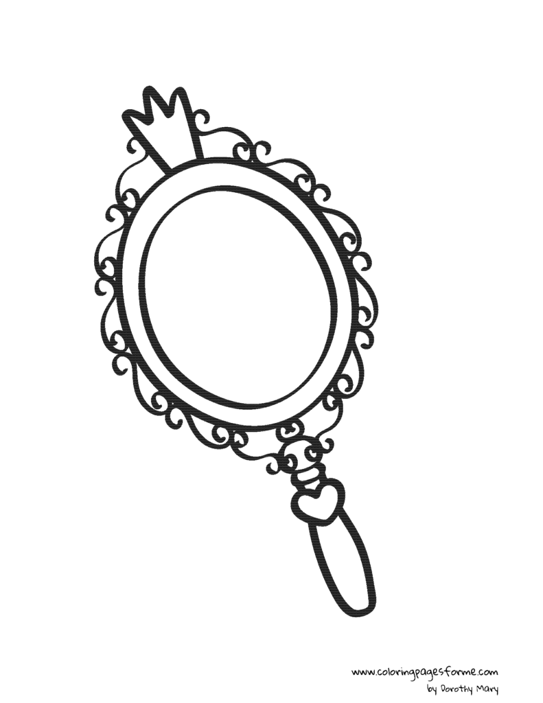 princess mirror coloring page