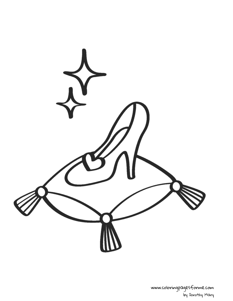 princess shoe coloring page