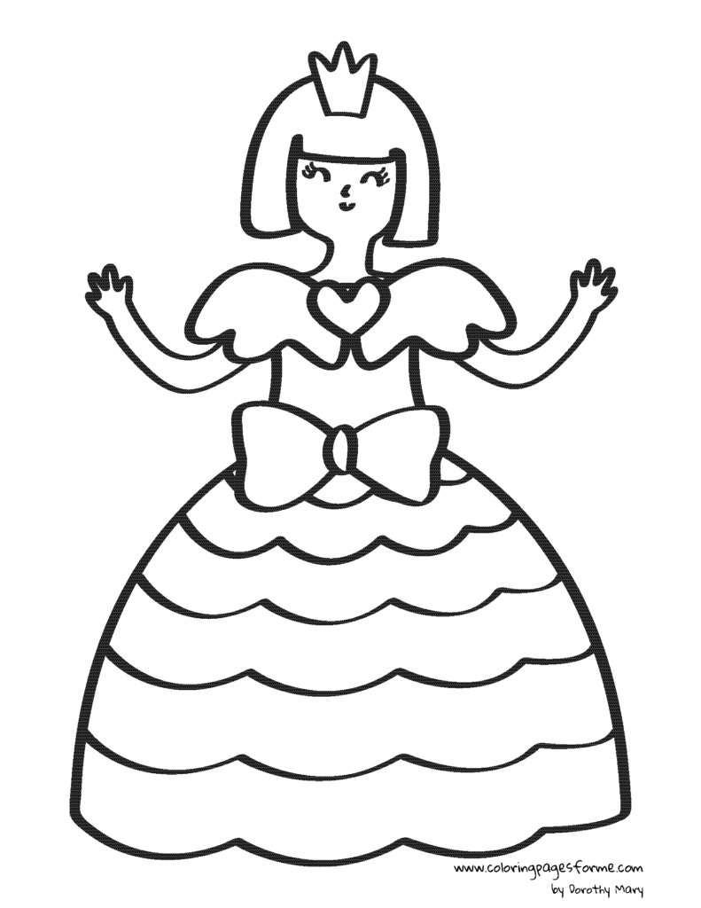 princess with short hair coloring page