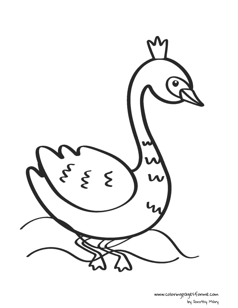 princess swan coloring page