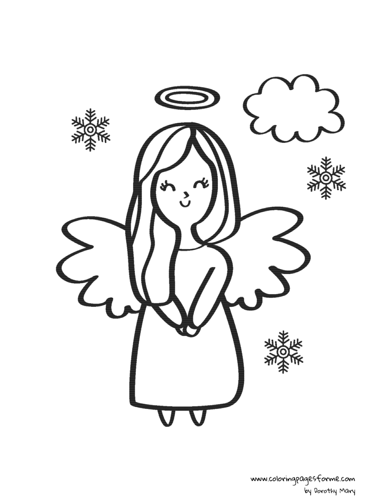 angel christmas coloring page