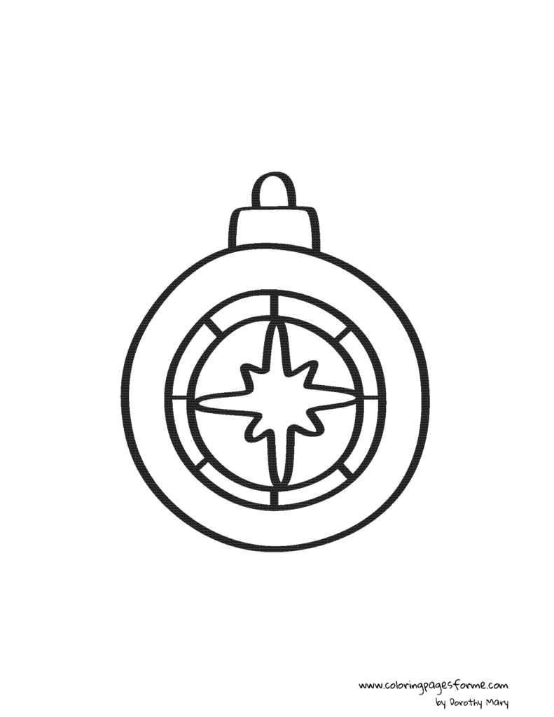 bauble with a star coloring page