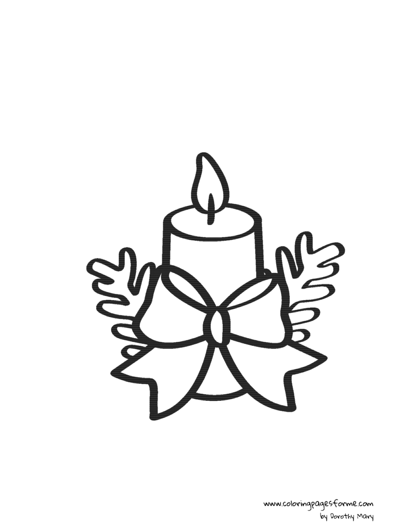 christmas candle coloring page