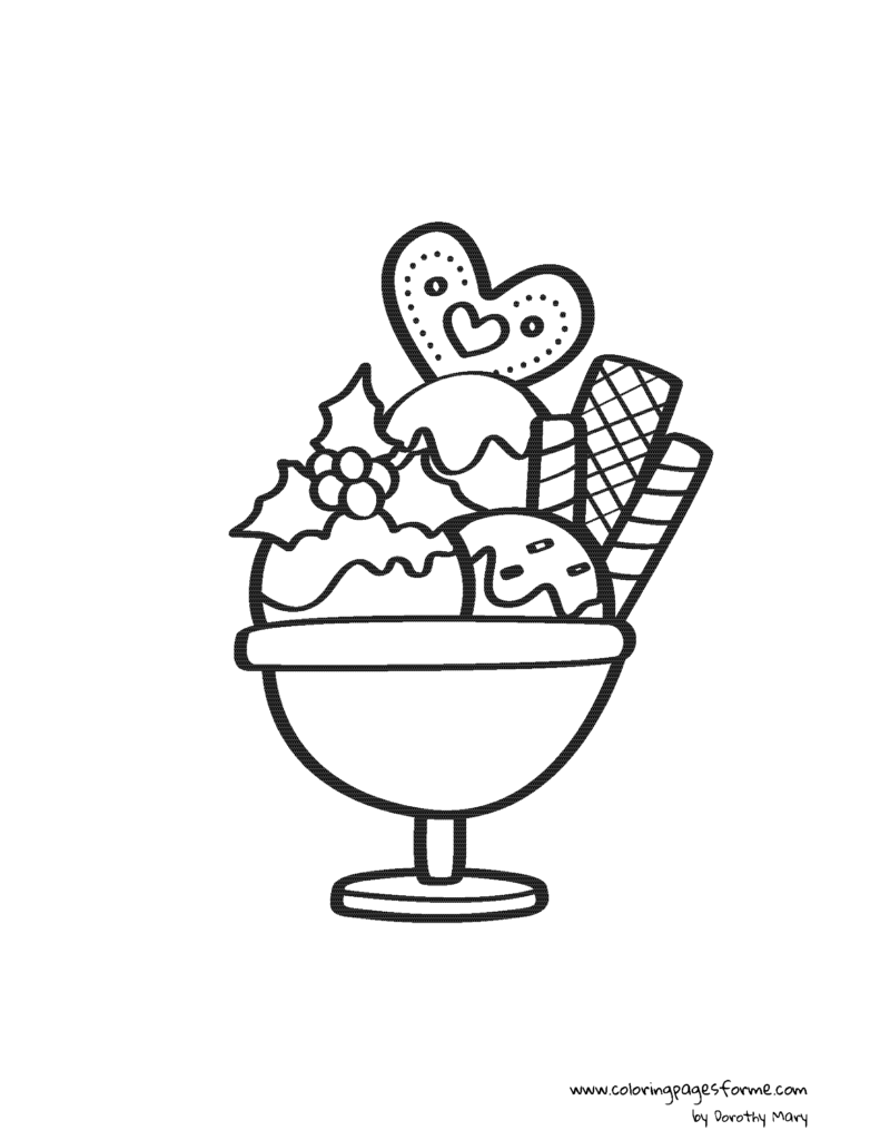 christmas dessert coloring page