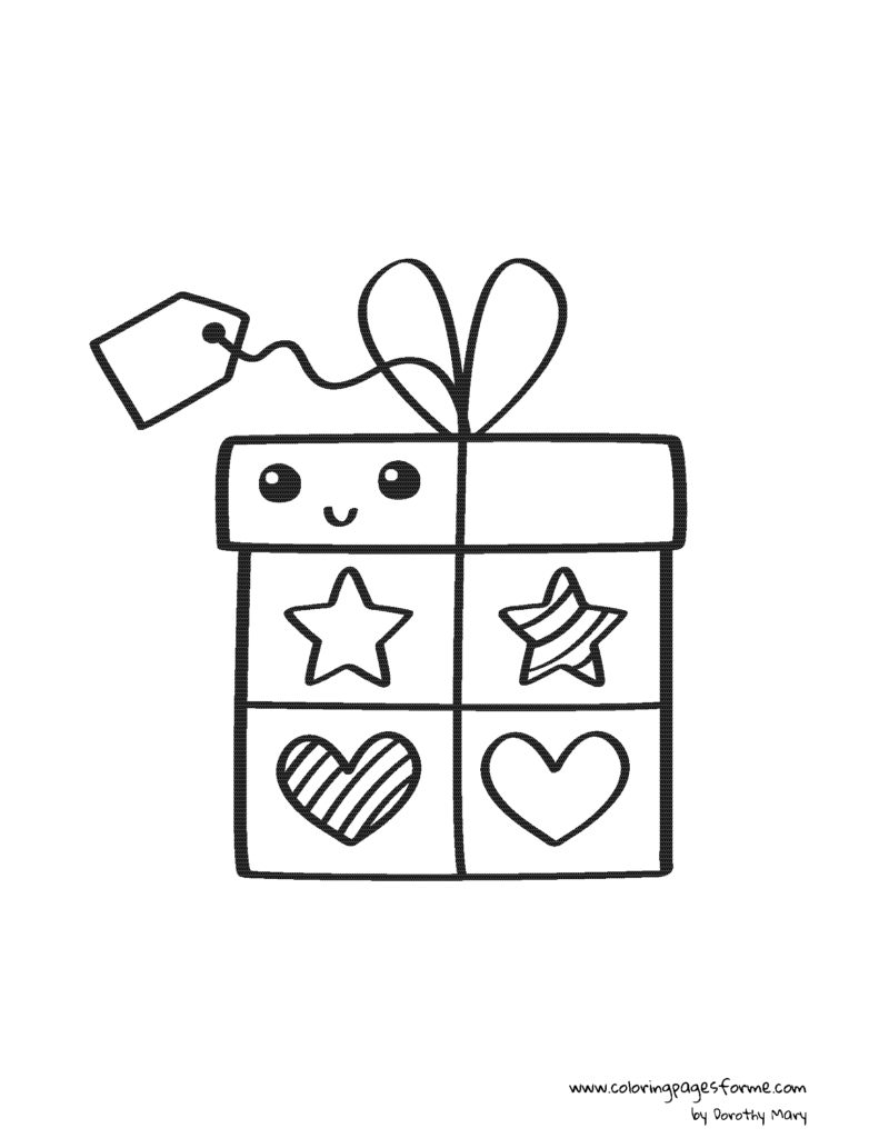 christmas gift coloring page