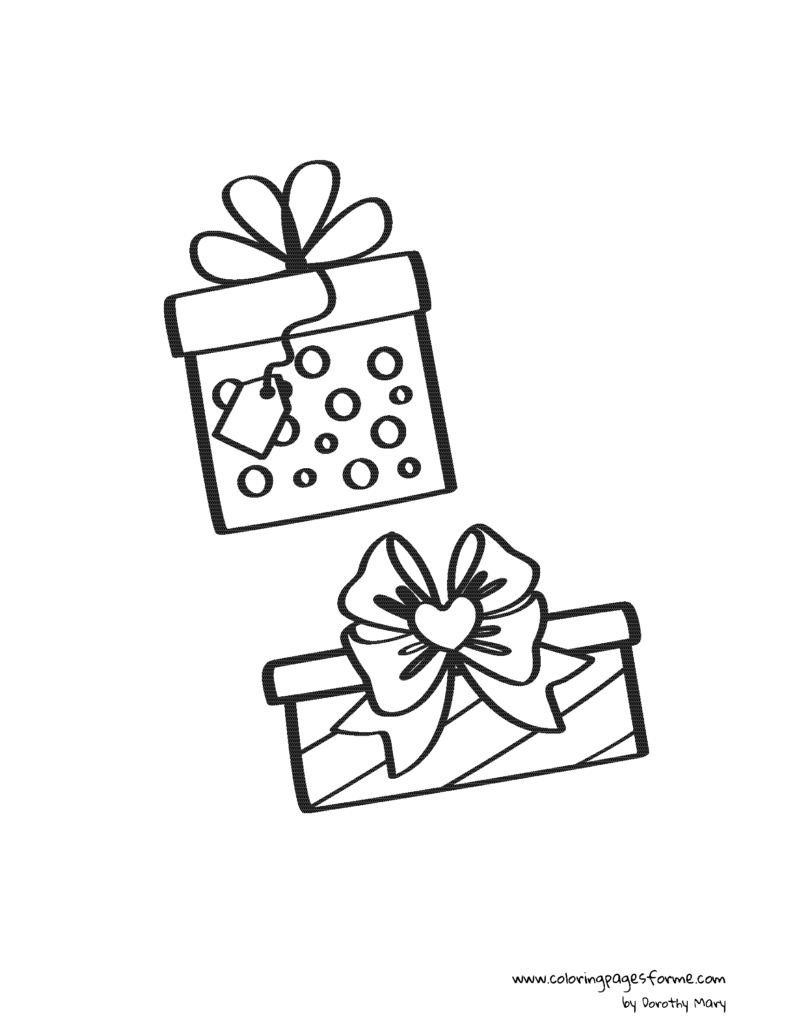 christmas presents coloring page