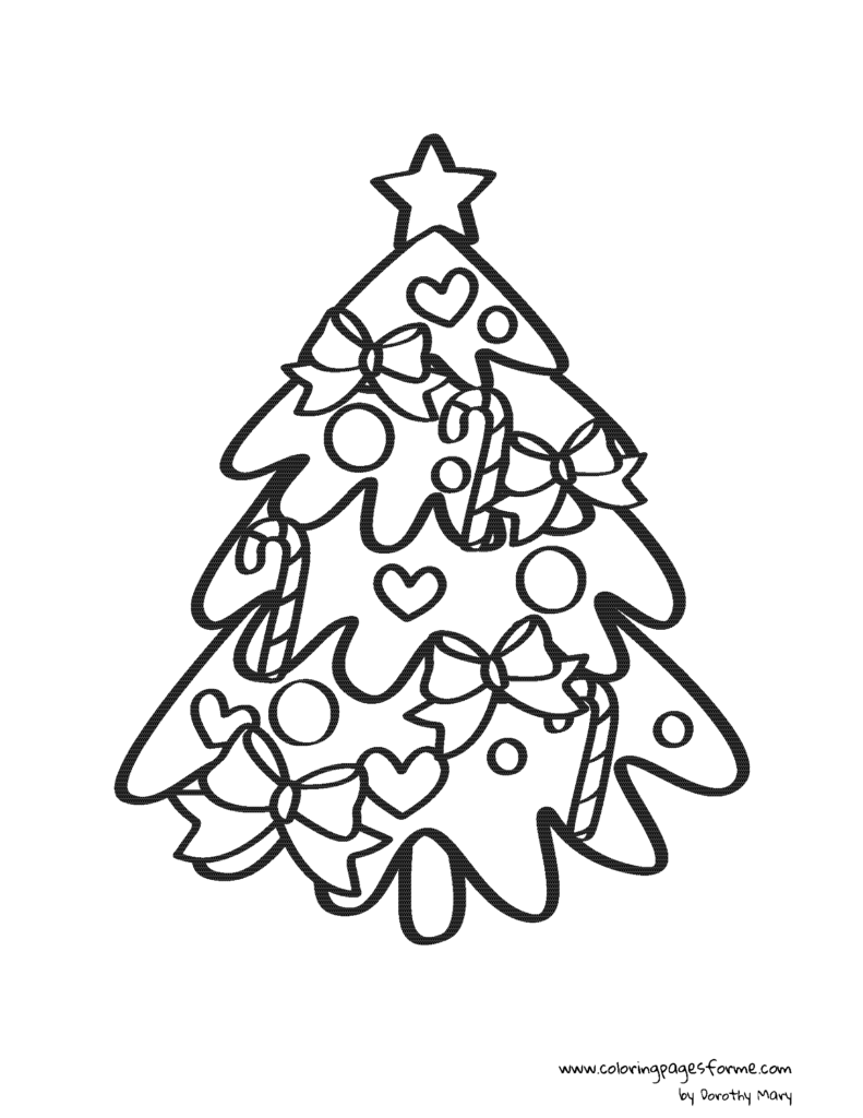 christmas tree in a pot coloring page