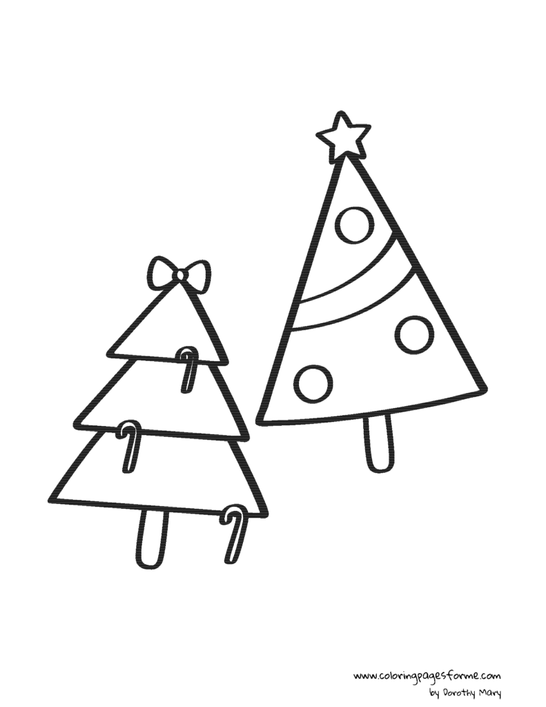 christmas trees coloring page