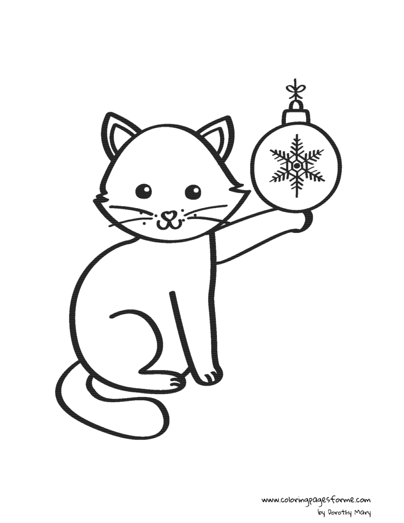 cute cat playing with bauble