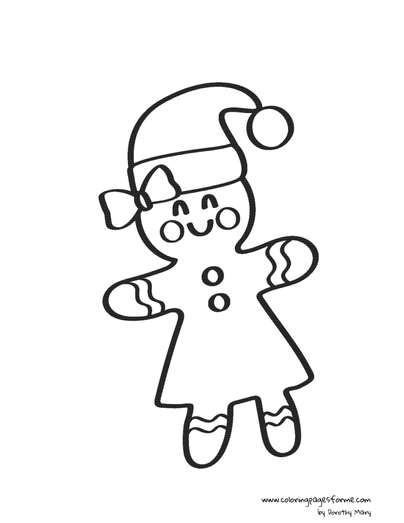 cute gingerbread coloring page