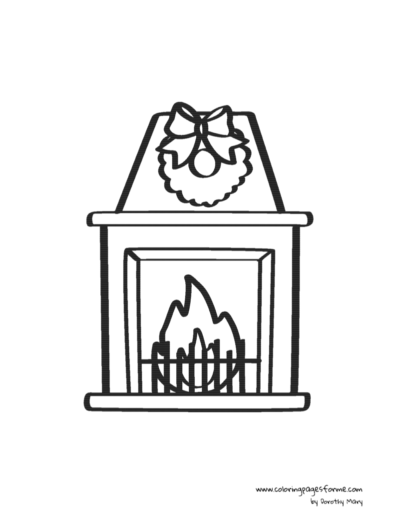 fireplace coloring page