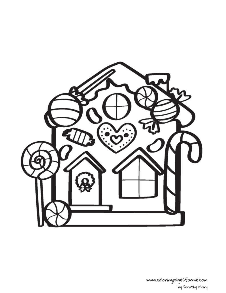 gingerbread house coloring page