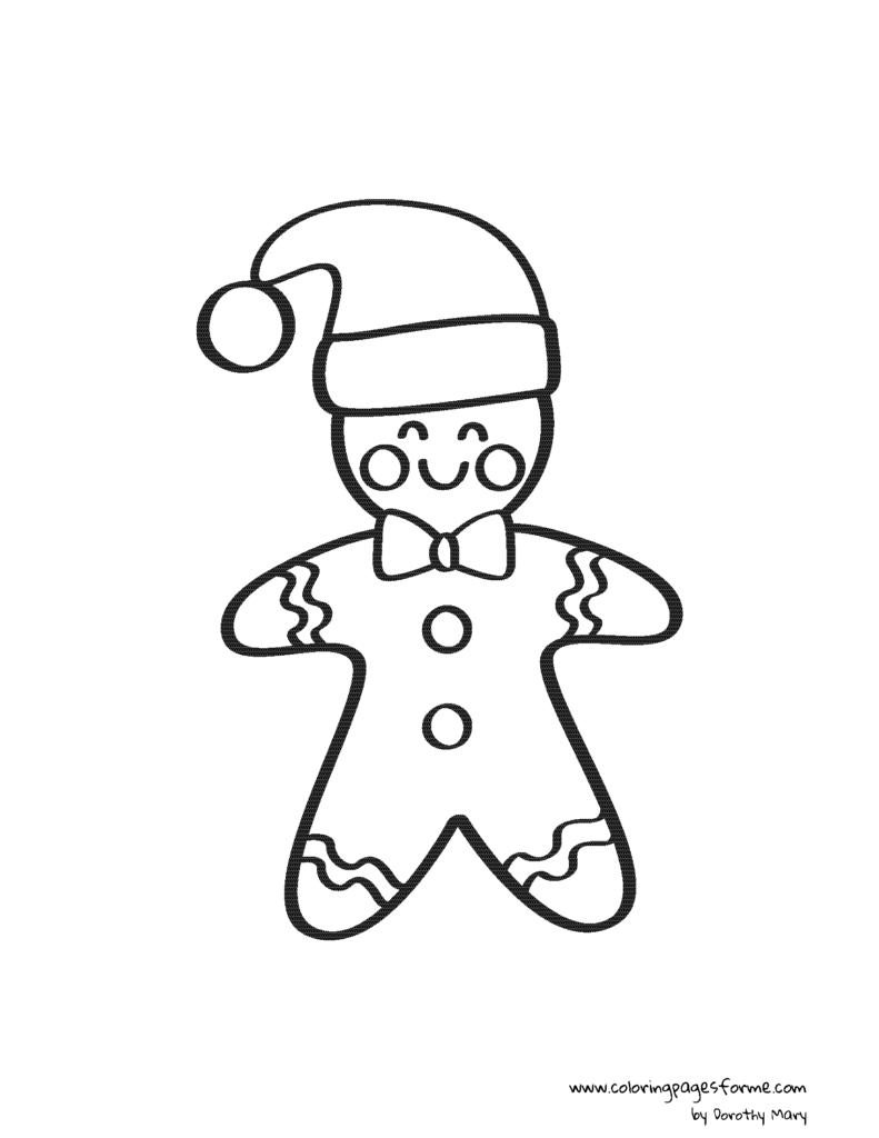 happy gingerbread man coloring page