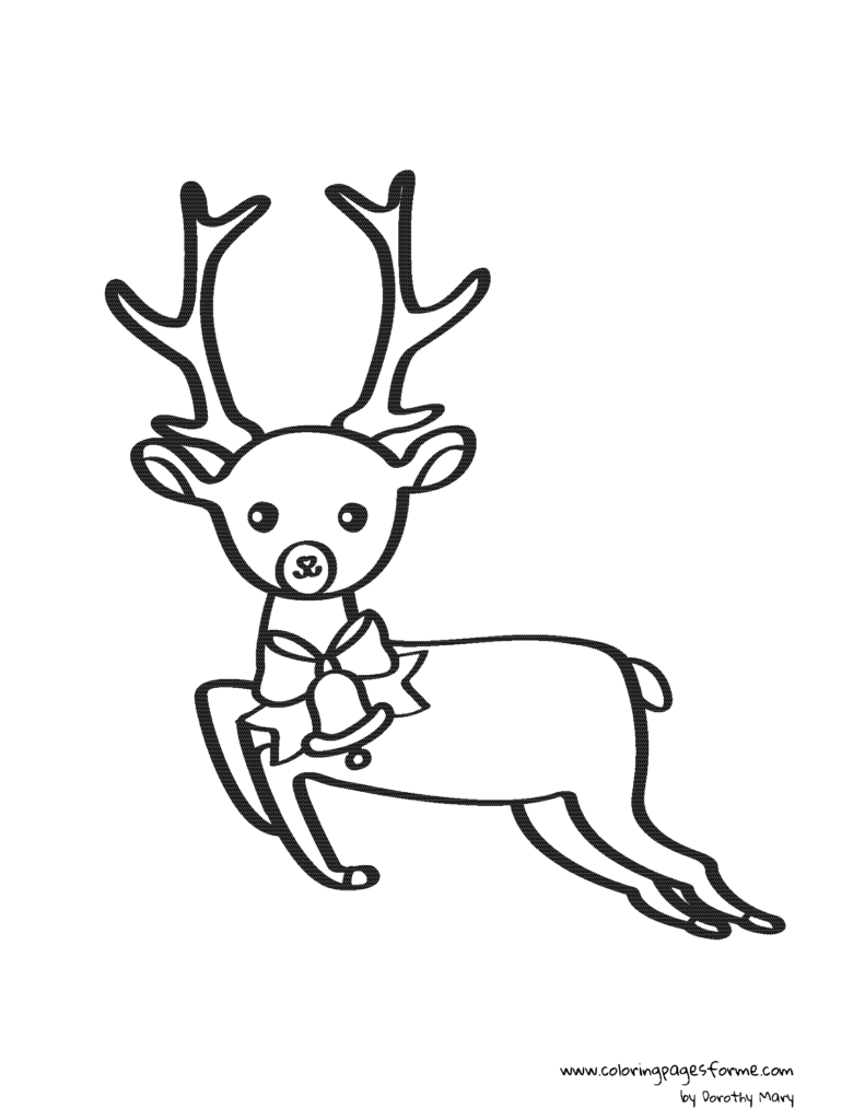 happy reindeer coloring page