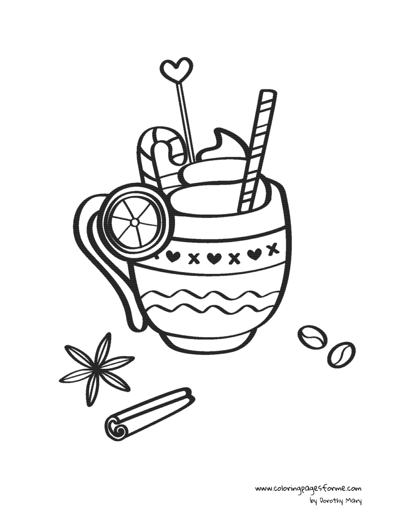 hot chocolate coloring page