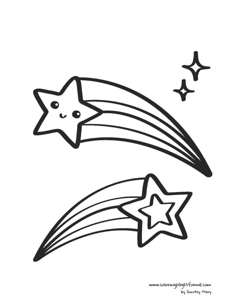 shooting stars christmas coloring page