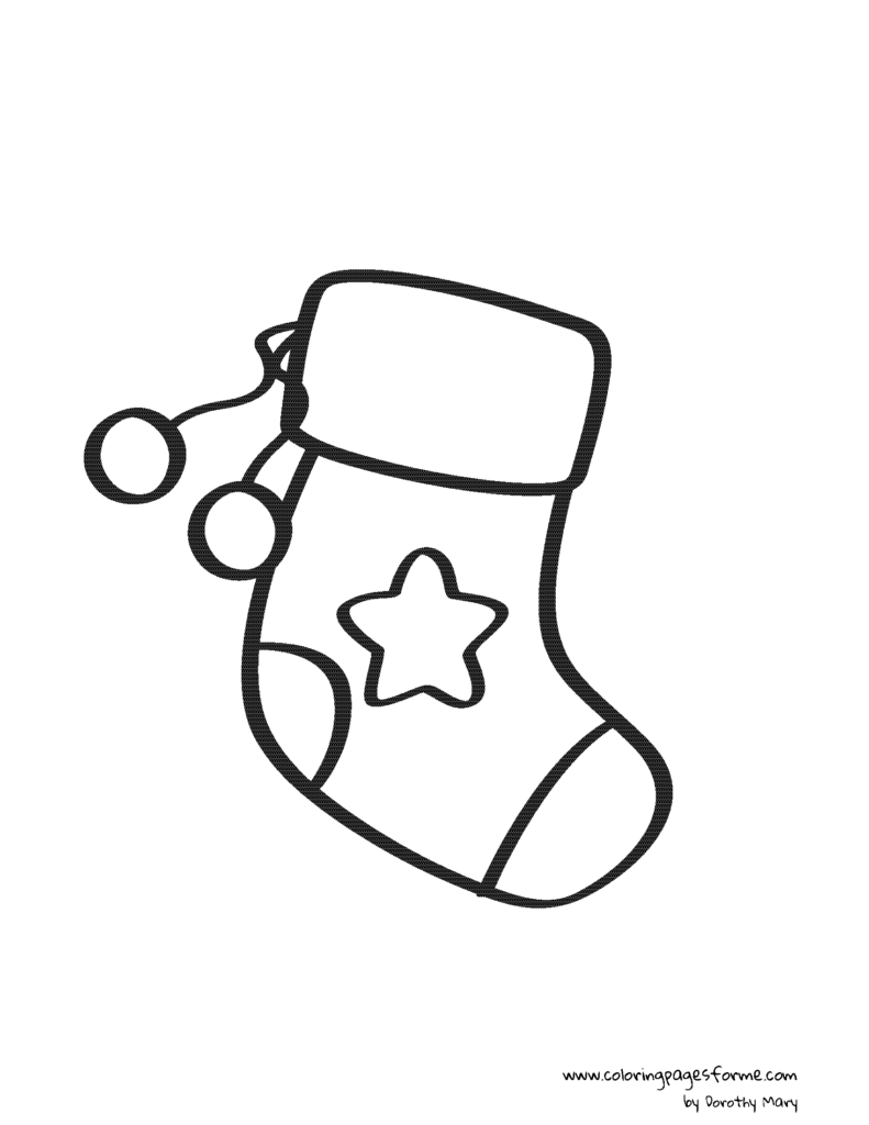 cute christmas stocking coloring page