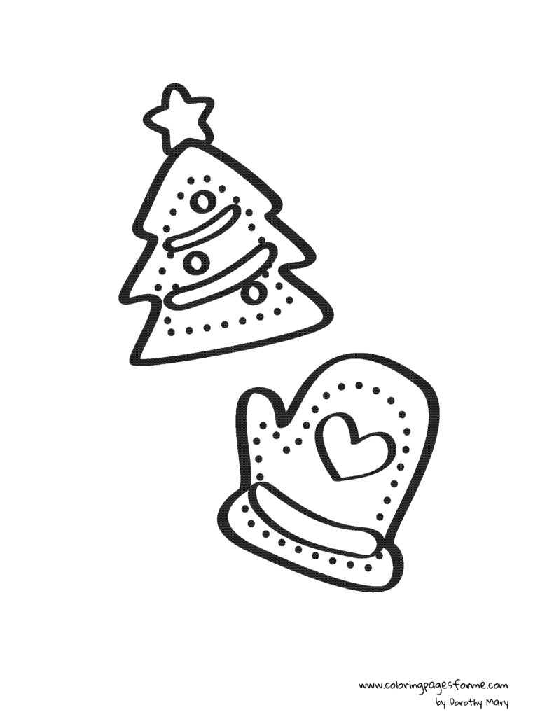 christmas cookies coloring page