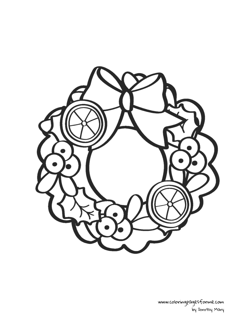 christmas wreath coloring page