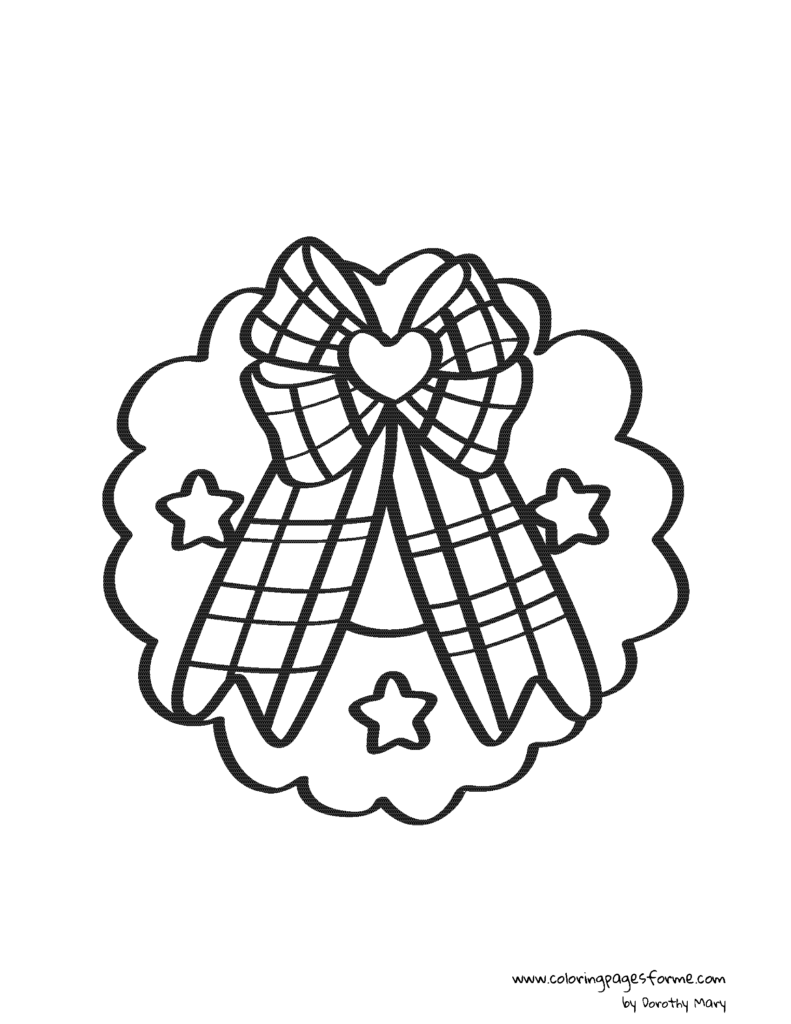 wreath with a bow coloring page