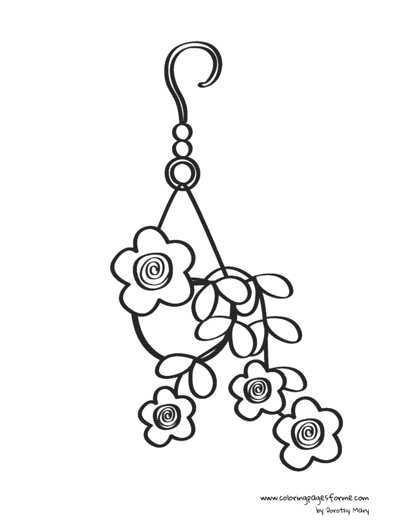 hanging plant coloring page