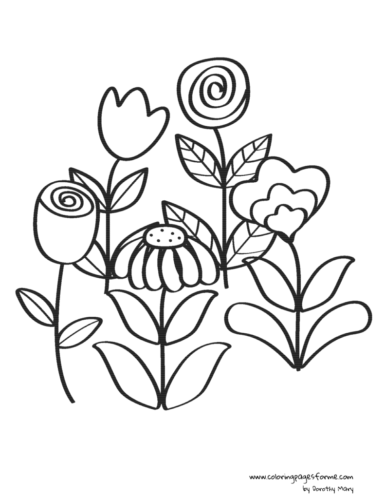 nice flowers coloring page